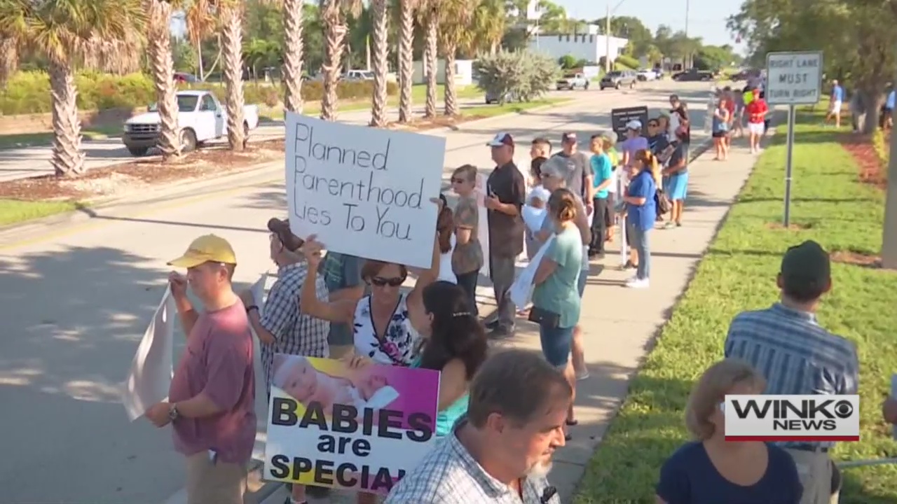 Protestors gather outside Fort Myers Planned Parenthood