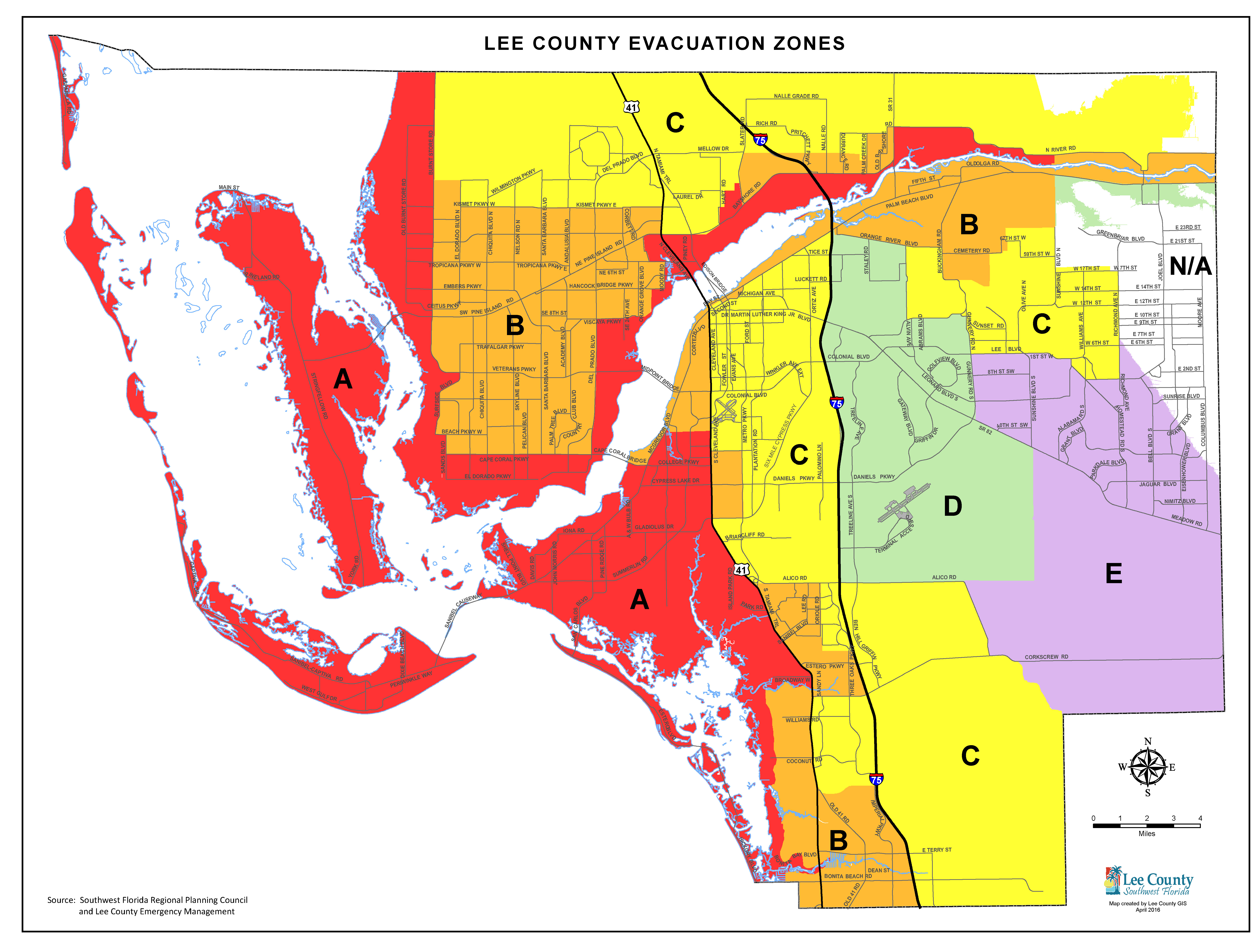 Untitled Lee County evacuation zones Lee County Flood Insurance Rate Map (F...