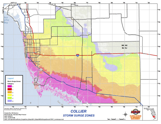 Collier County storm surge zones