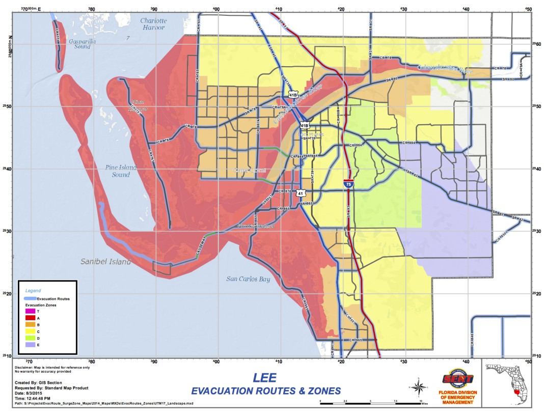 Lee County evacuation routes