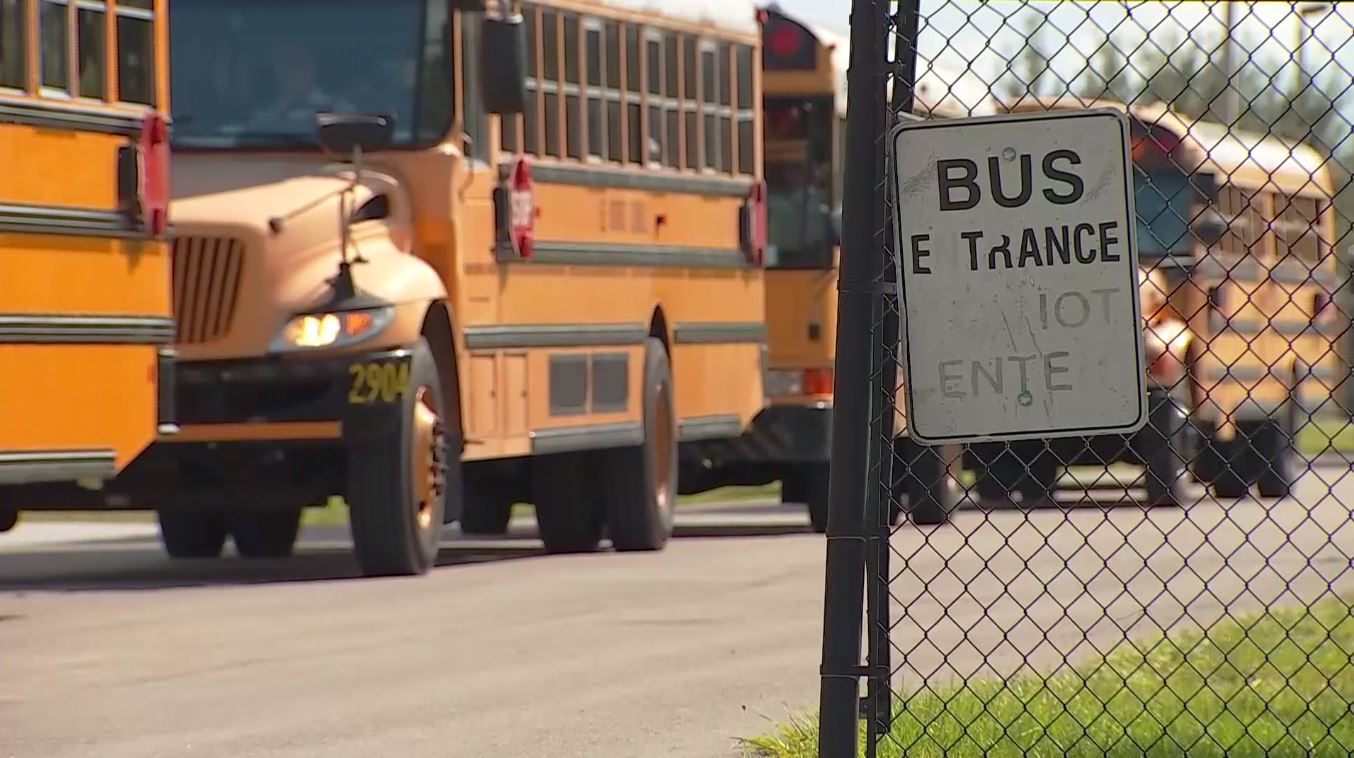 Teen cited for crashing into Lee County school bus