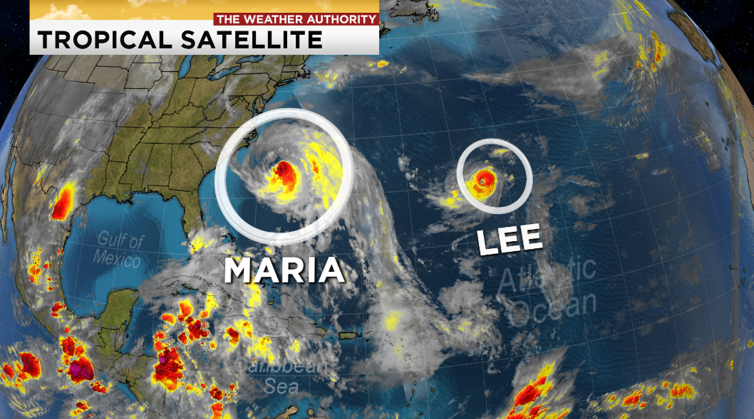 Hurricanes Lee, Maria continue in Atlantic