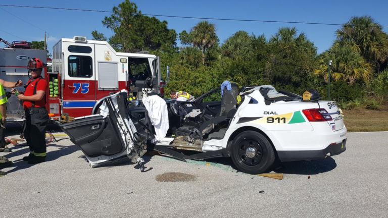 Deputy Car Smashed In Charlotte County Crash 