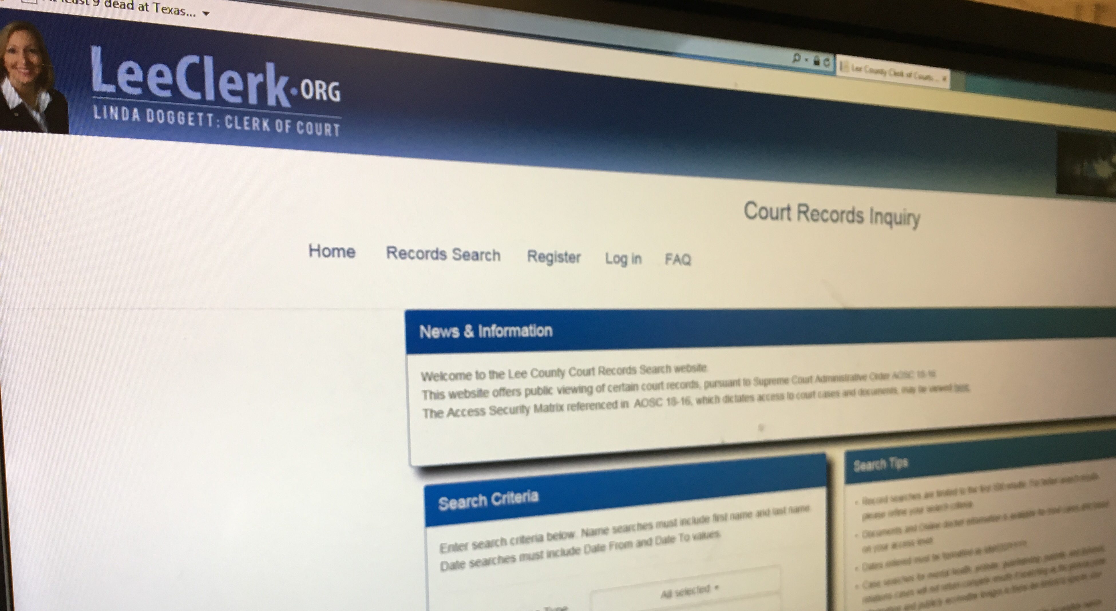 Cape Coral man says clerk of court allowed his private information to