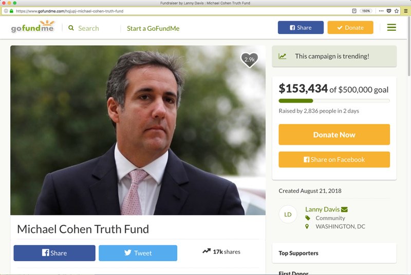 Michael Cohen Sets Up Gofundme Page For Legal Costs