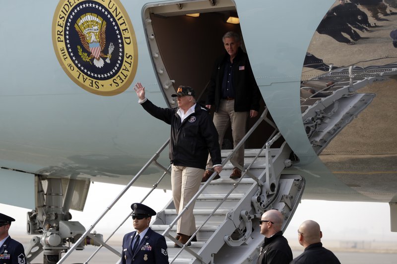 Trump visits California, tours devastation from wildfires