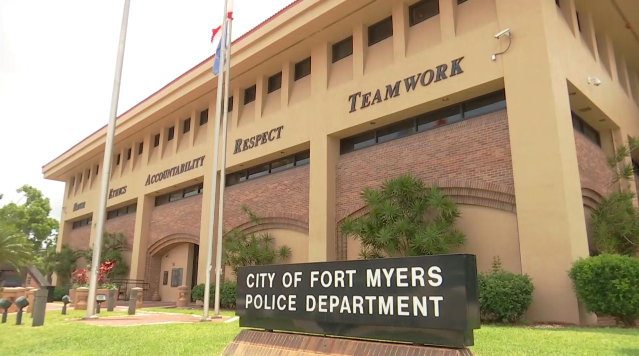 Outside of the City of Fort Myers Police Department. Photo via WINK News.