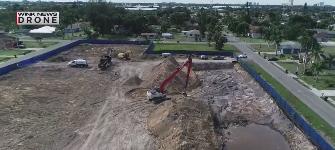 Drone view of portions of the Dunbar Sludge. Photo via WINK News.