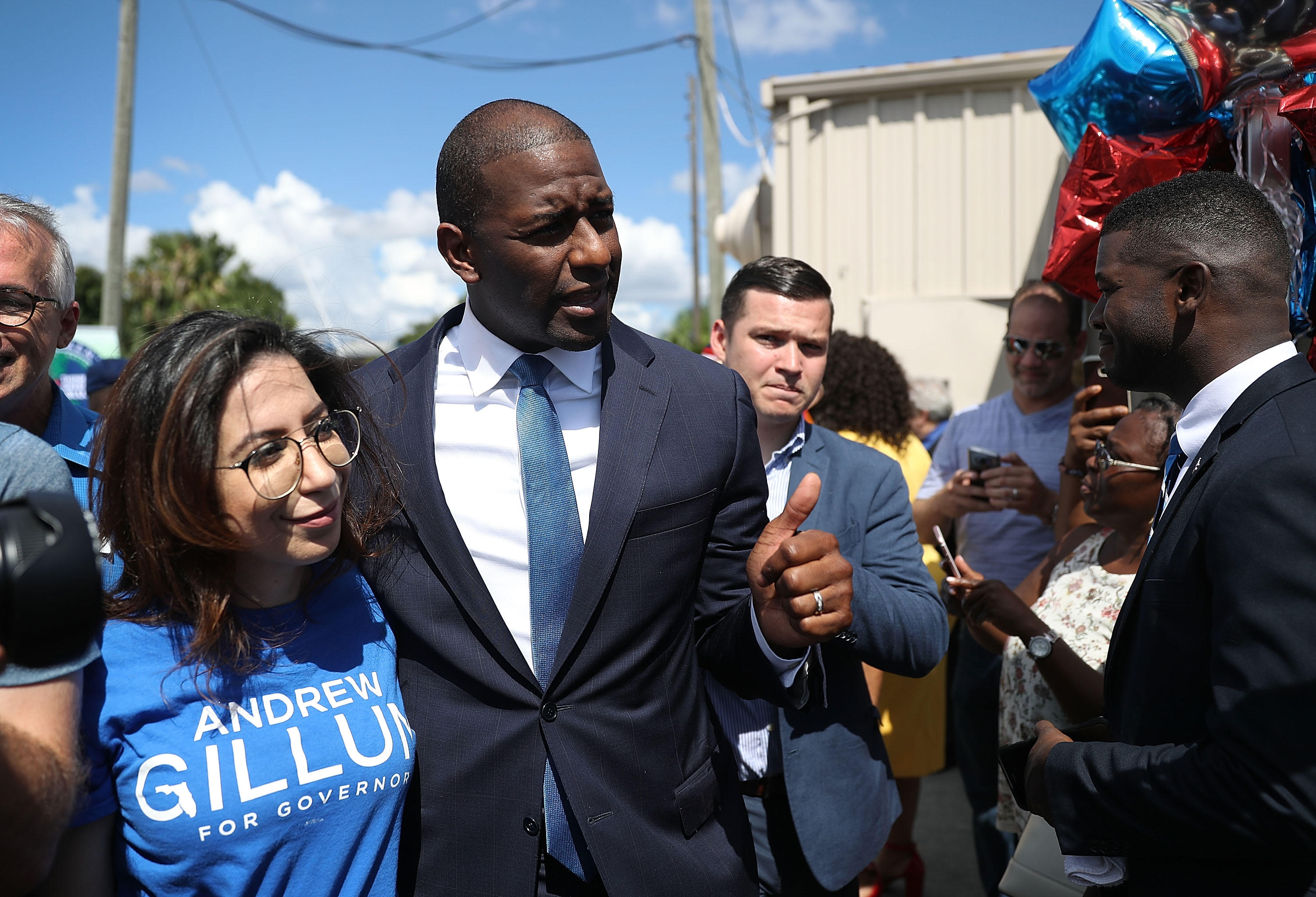 Andrew Gillum as he campaigned for governor in 2018. (CBS News photo)