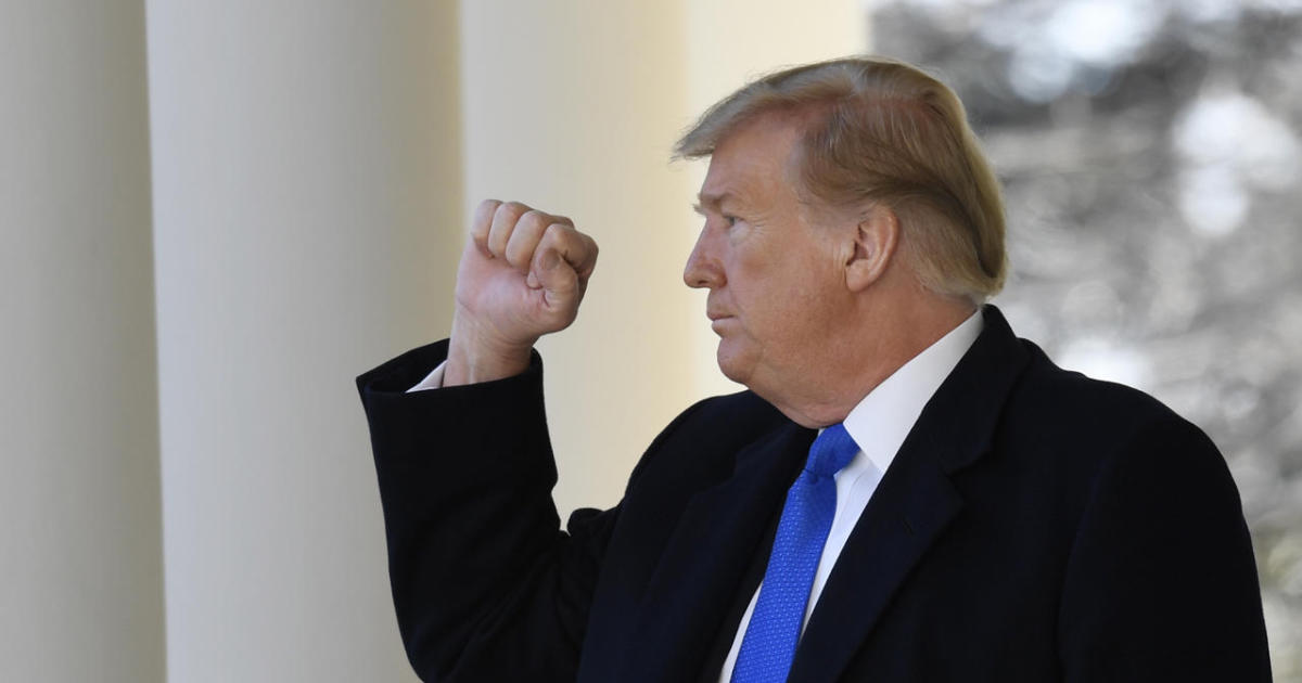 President Donald Trump turns back to the audience after speaking during an event in the Rose Garden at the White House in Washington, Friday, Feb. 15, 2019, to declare a national emergency in order to build a wall along the southern border. (AP Photo/Susan Walsh)