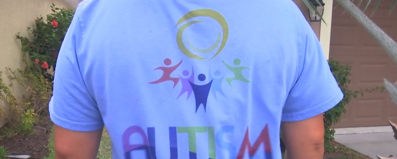 Brittany Reimer wears a shirt in observance of World Autism Awareness Day. (Credit: WINK News)