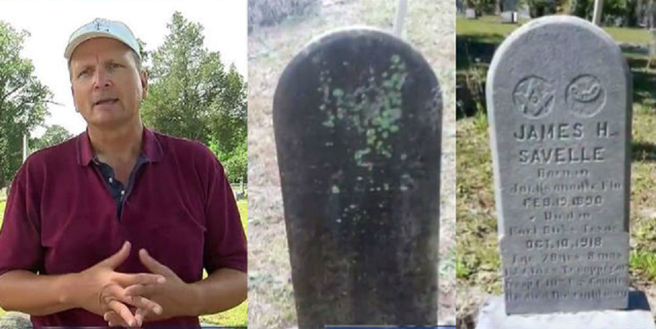 Clarence Hollowell, 60 years old, spends his Sundays cleaning veterans' headstones at rundown cemeteries. (Credit: CBS)