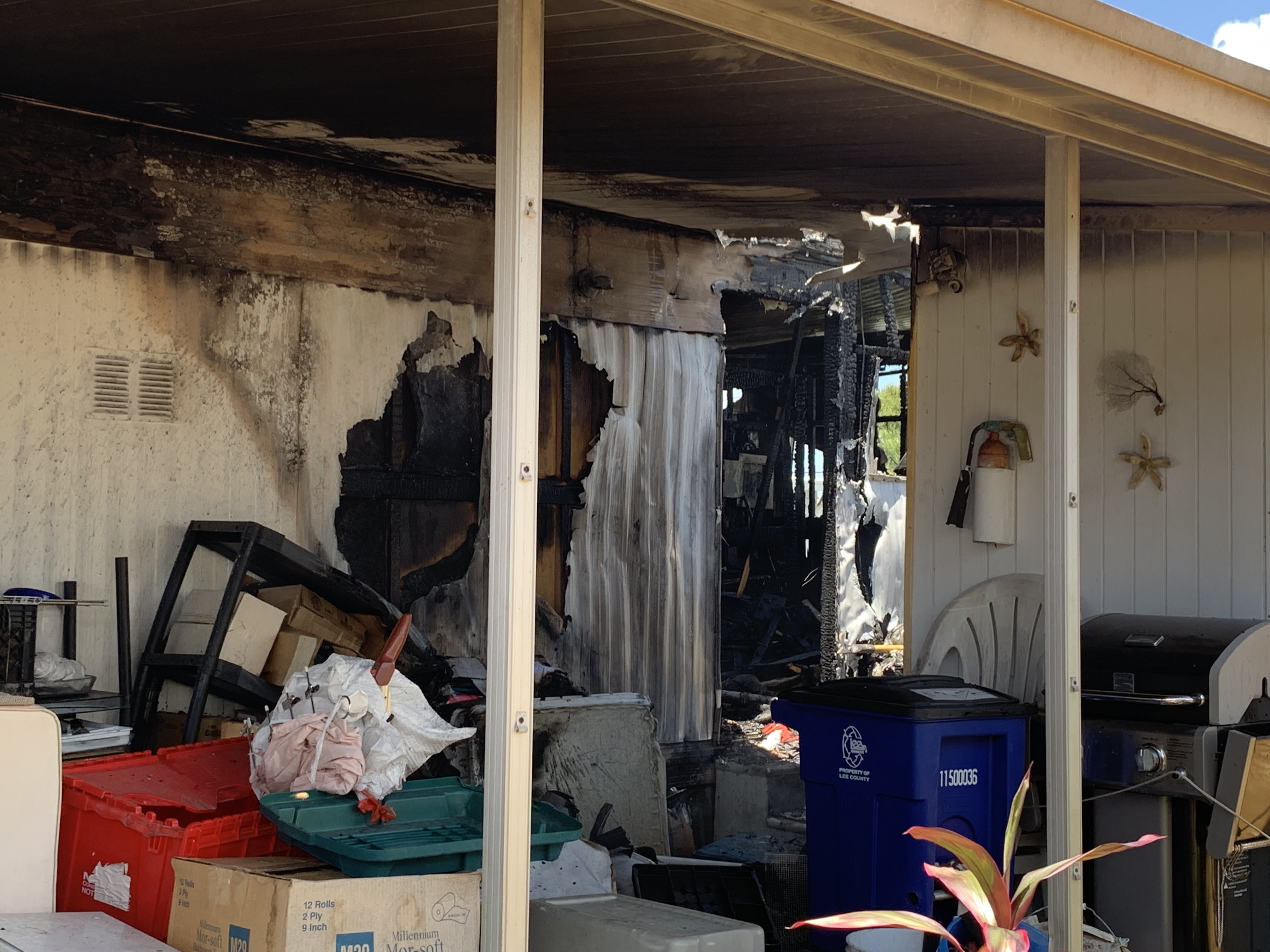 Damages from the fire in North Fort Myers. (Credit: WINK News)