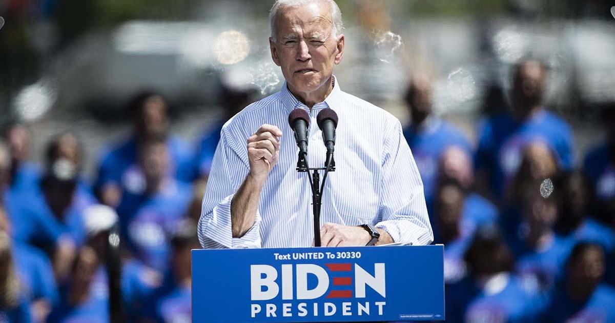 Joe Biden kicks off 2020 campaign rally in Philadelphia with calls for unity, slams Trump . (Credit: CBS News)