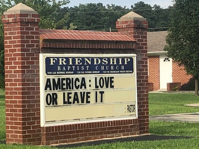 Appomattox church sign. (Credit: CBS)