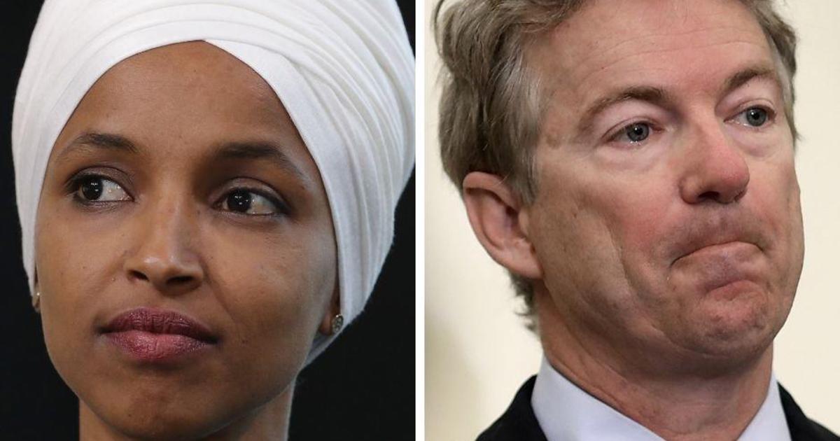 Rand Paul offers to help pay to fly Ilhan Omar back to Somalia. (Credit: CBS News)