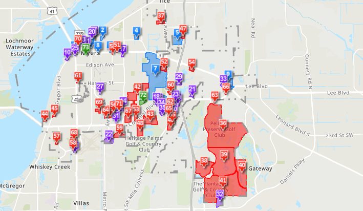 City of Fort Myers development activity map - WINK News