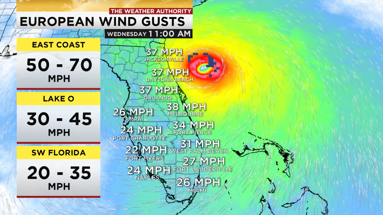 EURO Wind Gusts Florida--5 a.m. (WINK News)
