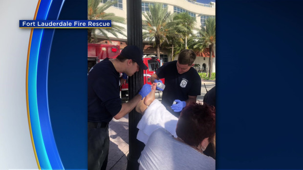 Injured foot of 11-year old boy apparently bitten by a shark off Fort Lauderdale beach on August 21, 2019. (Photo Courtesy: Fort Lauderdale Fire Rescue)