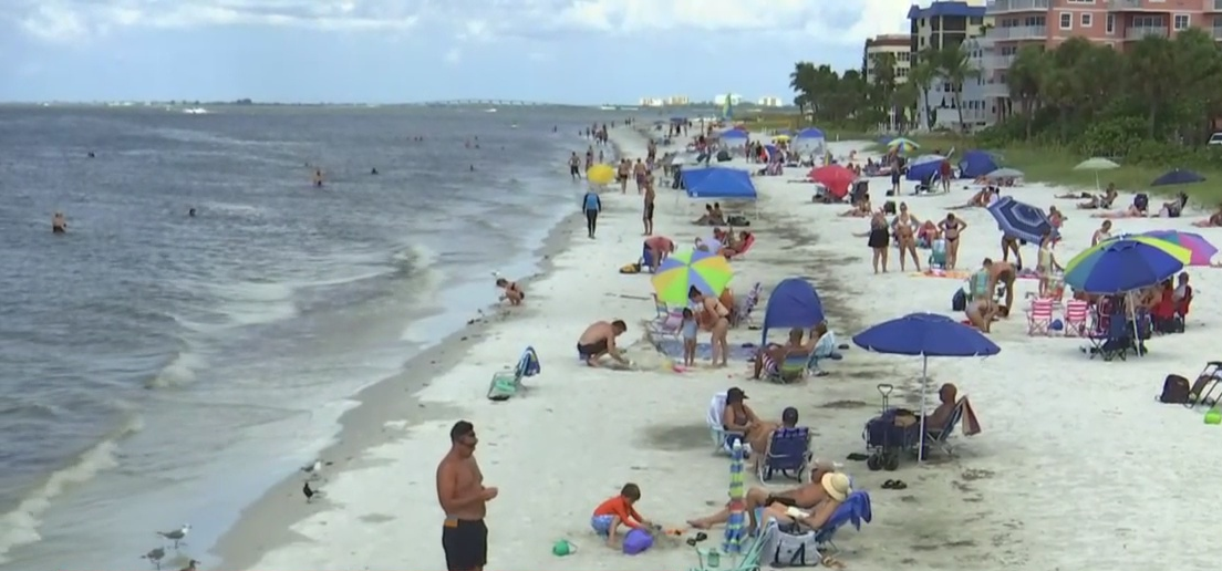 East coast evacuees on Fort Myers Beach waiting out Dorian