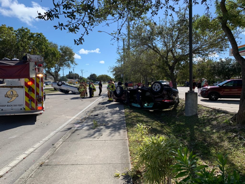 Rollover Crash On Santa Barbara Boulevard In Cape Coral Road Clear