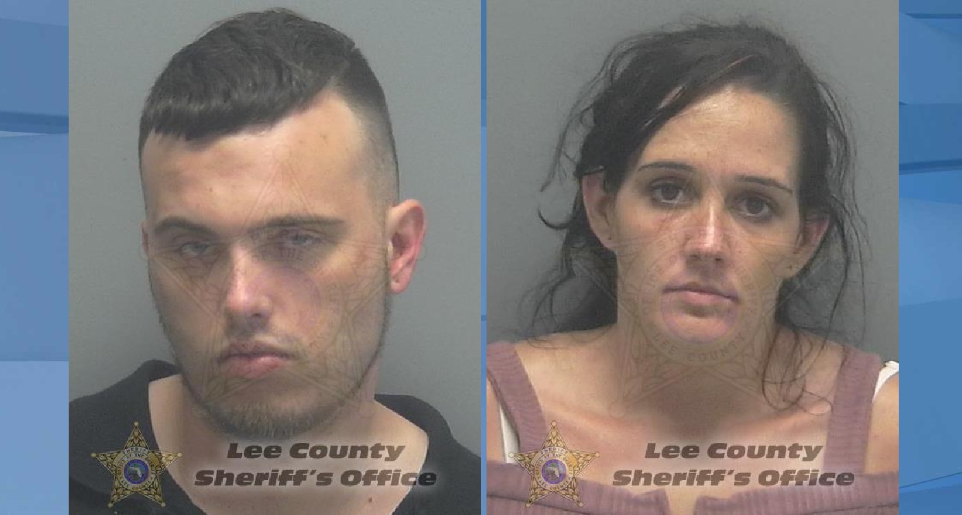 Mugshots of Tyler Bennett, 28, and Emily Garrett, 27. (Credit: Lee County Sheriff's Office)