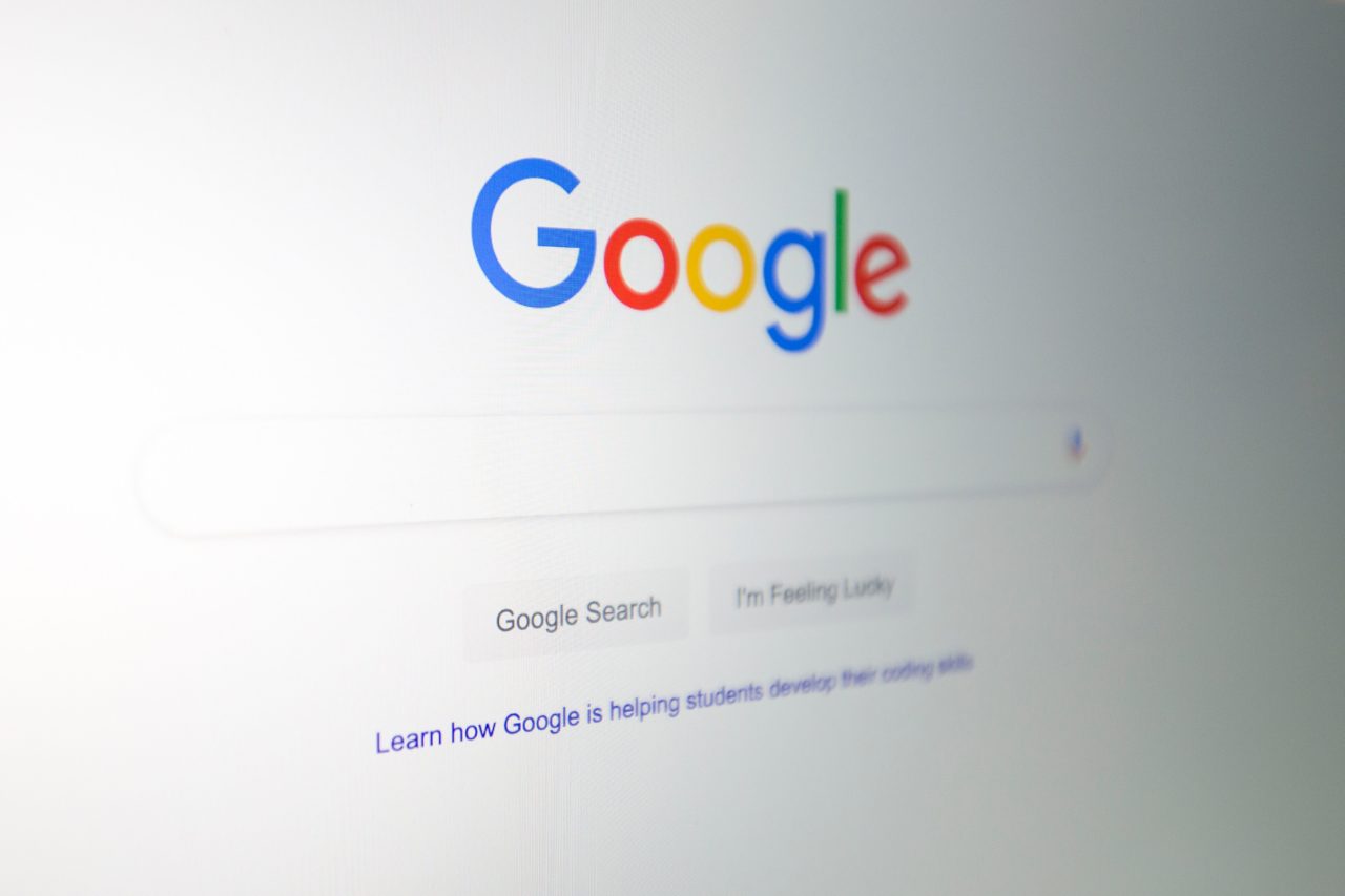 The Google logo is seen on a computer in this photo illustration in Washington, DC, on July 10, 2019. (Credit: ALASTAIR PIKE/AFP/Getty Images)