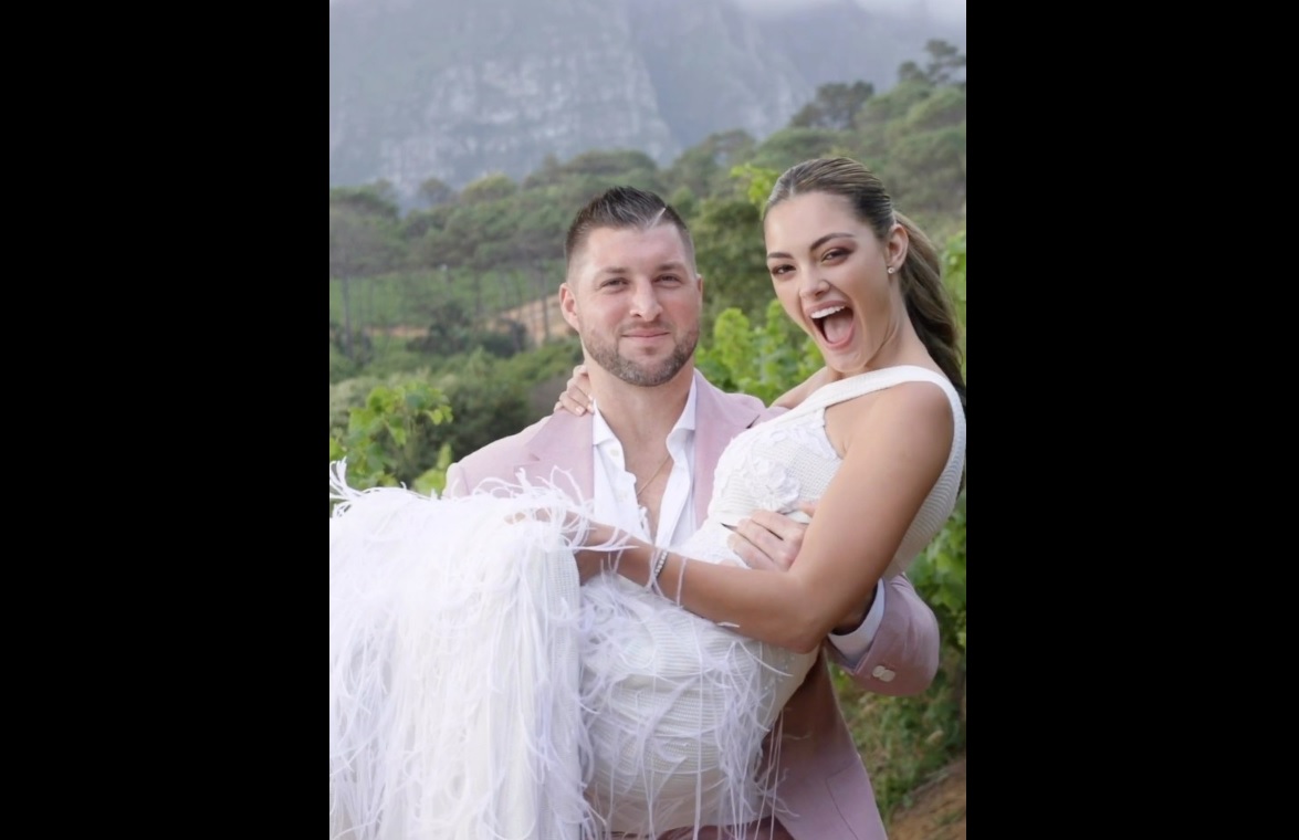 Tim Tebow and his wife exchanged vows in front of about 250 guests at a resort in the bride’s home country of South Africa. (Credit: Instagram)