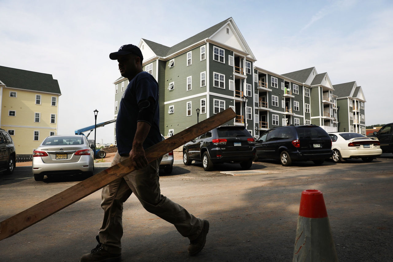 HAMDEN, CT - AUGUST 02: New housing stands at Canal Crossing, a luxury apartment community consisting of 393 rental units near the university city of New Haven on August 2, 2017 in Hamden, Connecticut. According to a Pew Research Center analysis of Census Bureau housing data, more U.S. households are headed by renters than at any point since at least 1965. Sixty-five percent of households headed by people under the age of 35 were renting in 2016, an increase from the 2006 figure of 57 percent. (Photo by Spencer Platt/Getty Images)