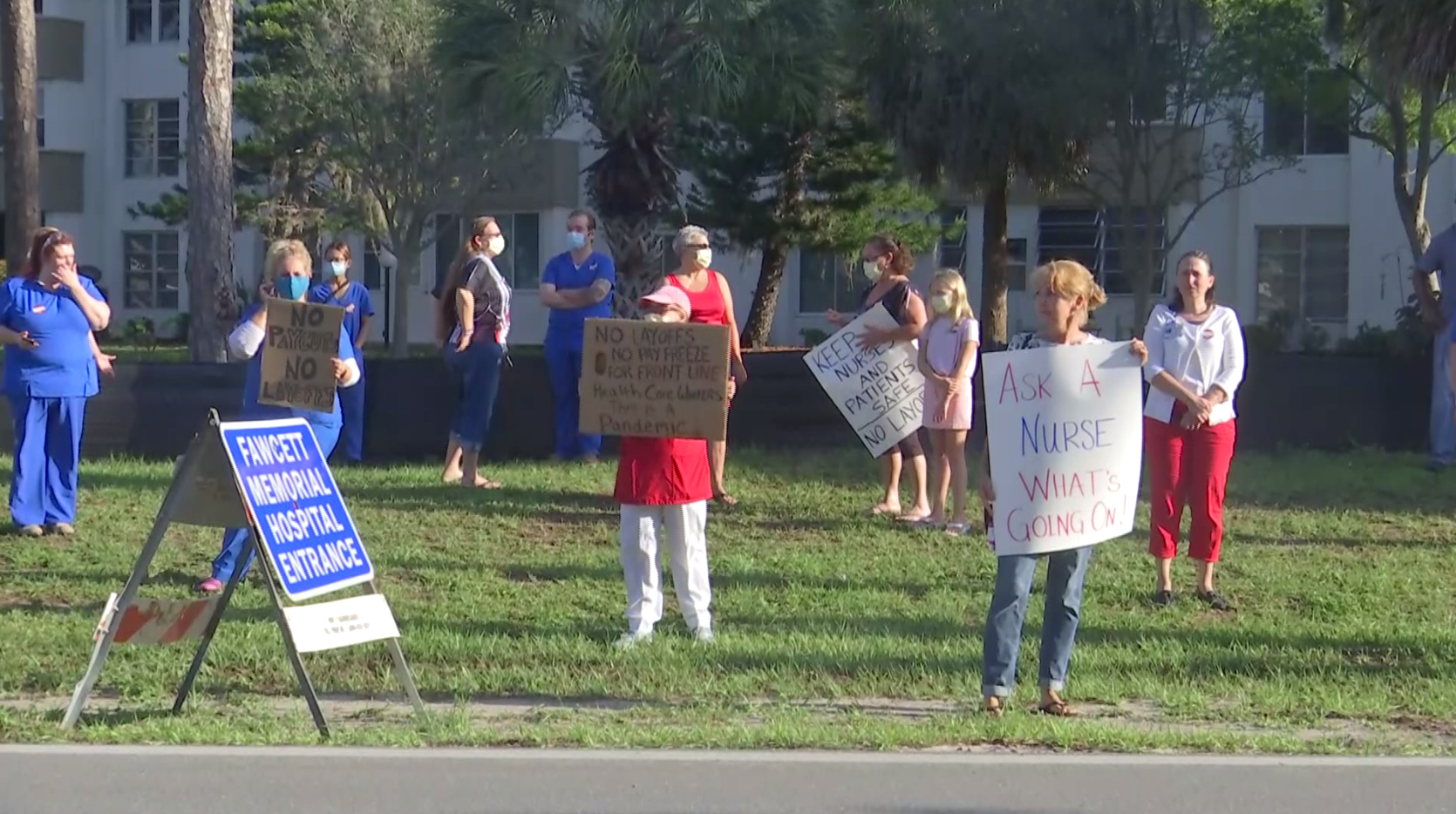 Fawcett Memorial nurses protest staff cuts in Port Charlotte, among ...