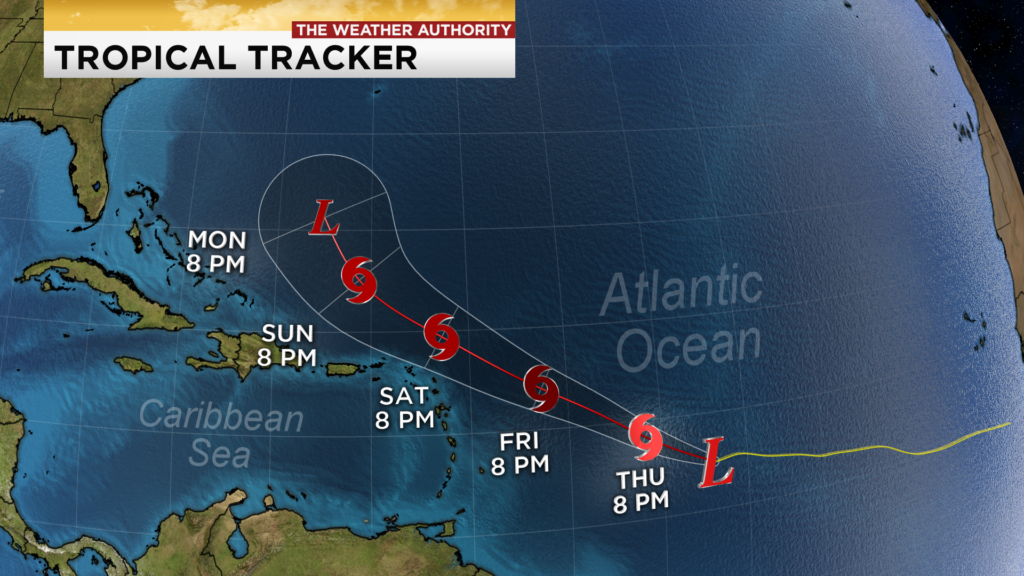 Tropical Depression Eleven moving west over Central Atlantic, Josephine ...