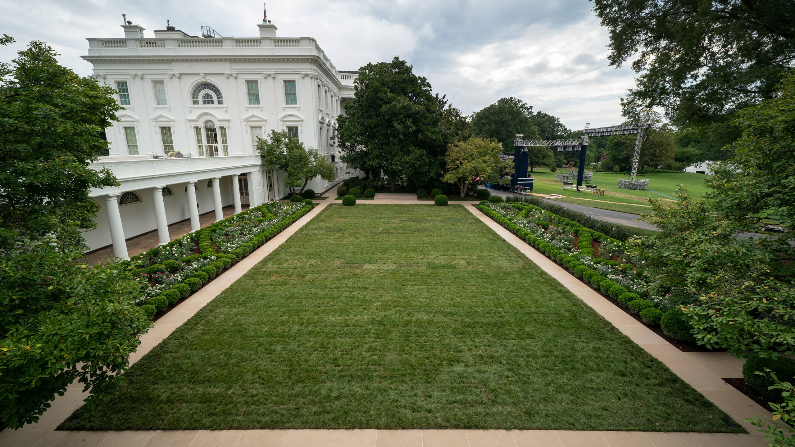 First lady Melania Trump unveils White House Rose Garden restorations