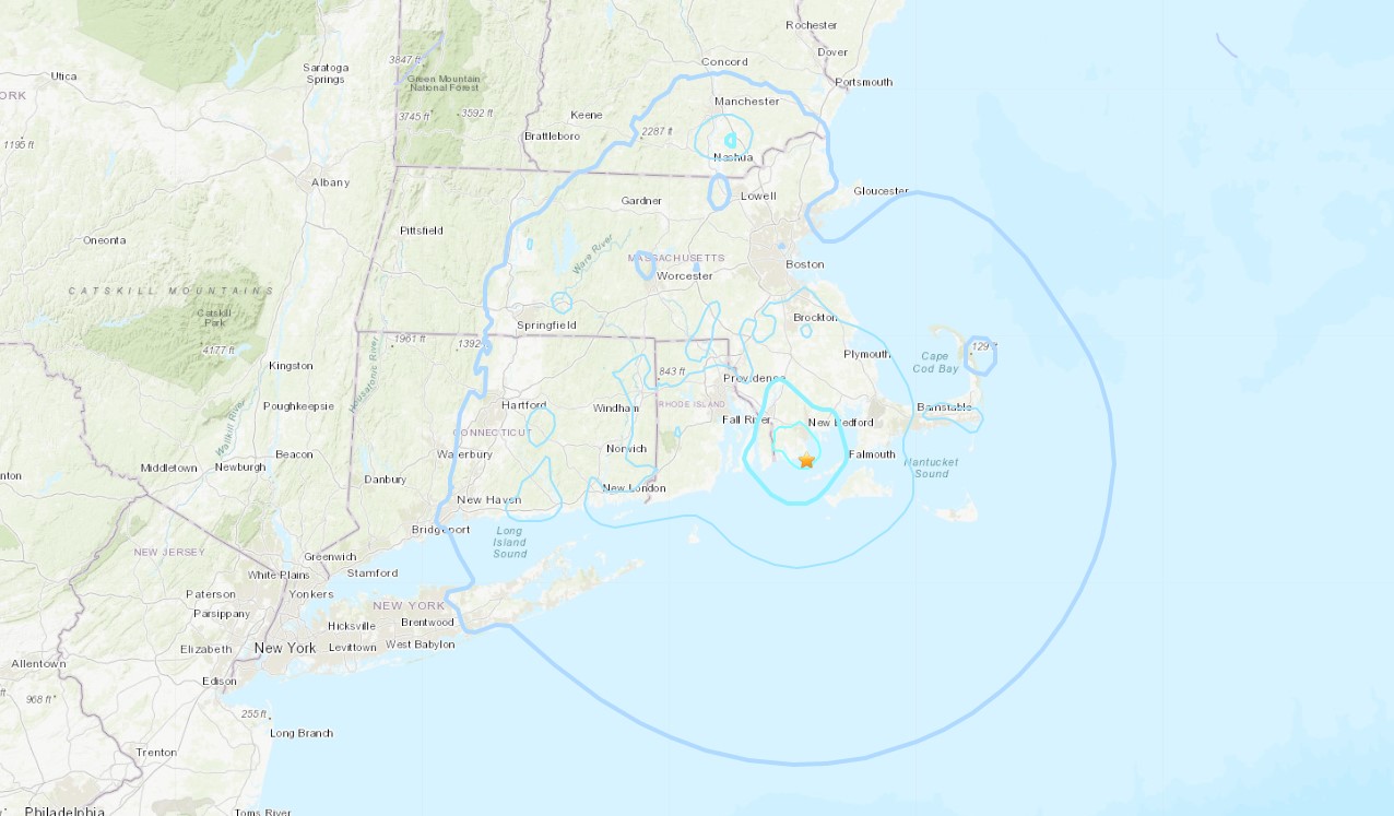 Earthquake felt in Massachusetts, Rhode Island