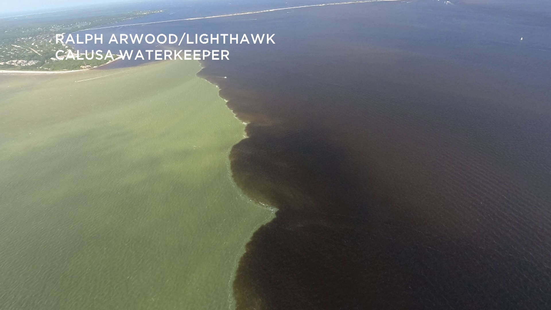 Dramatic images show Lake Okeechobee releases meeting Gulf near Sanibel