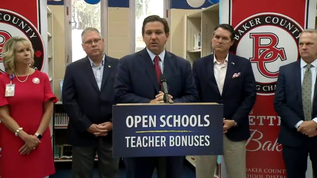 DeSantis announces 1,000 bonuses for teacher, principals