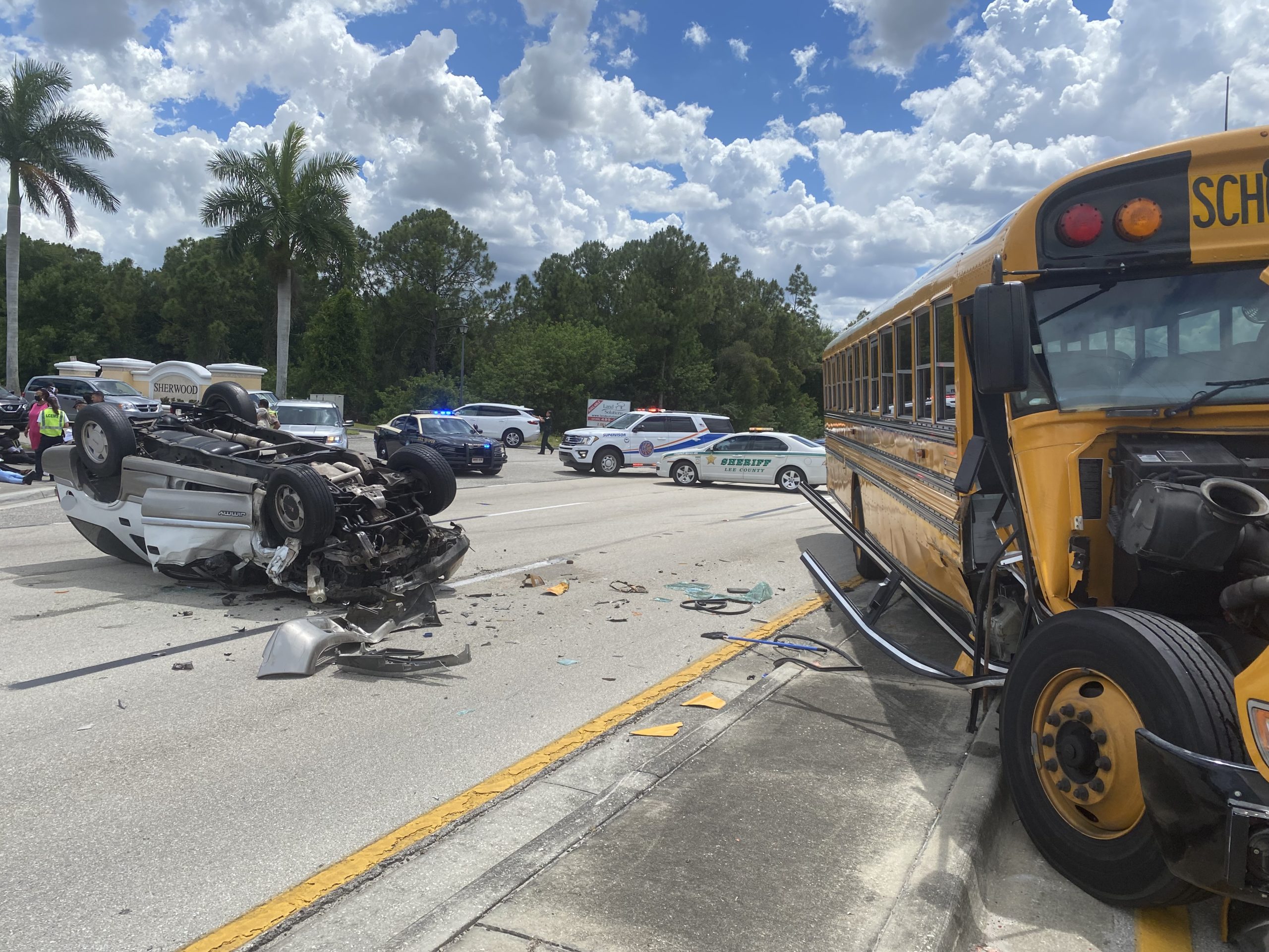 2 injured in crash involving Lee County school bus, SUV