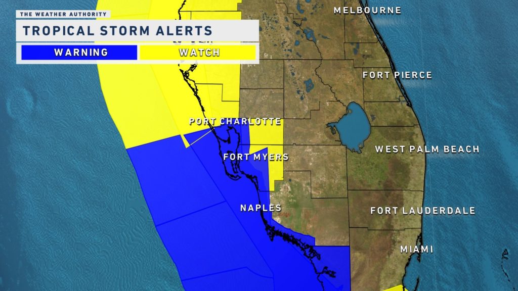 Tropical Storm Warning, Storm Surge & Flood Watches Issued For SWFL ...