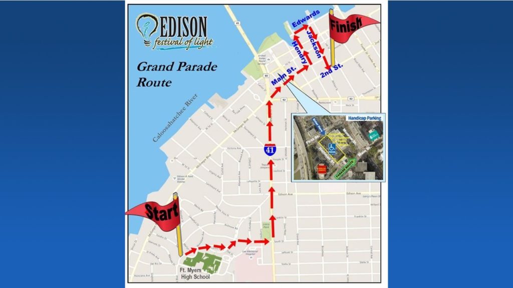 Edison Festival of Light Grand Parade route and road closures