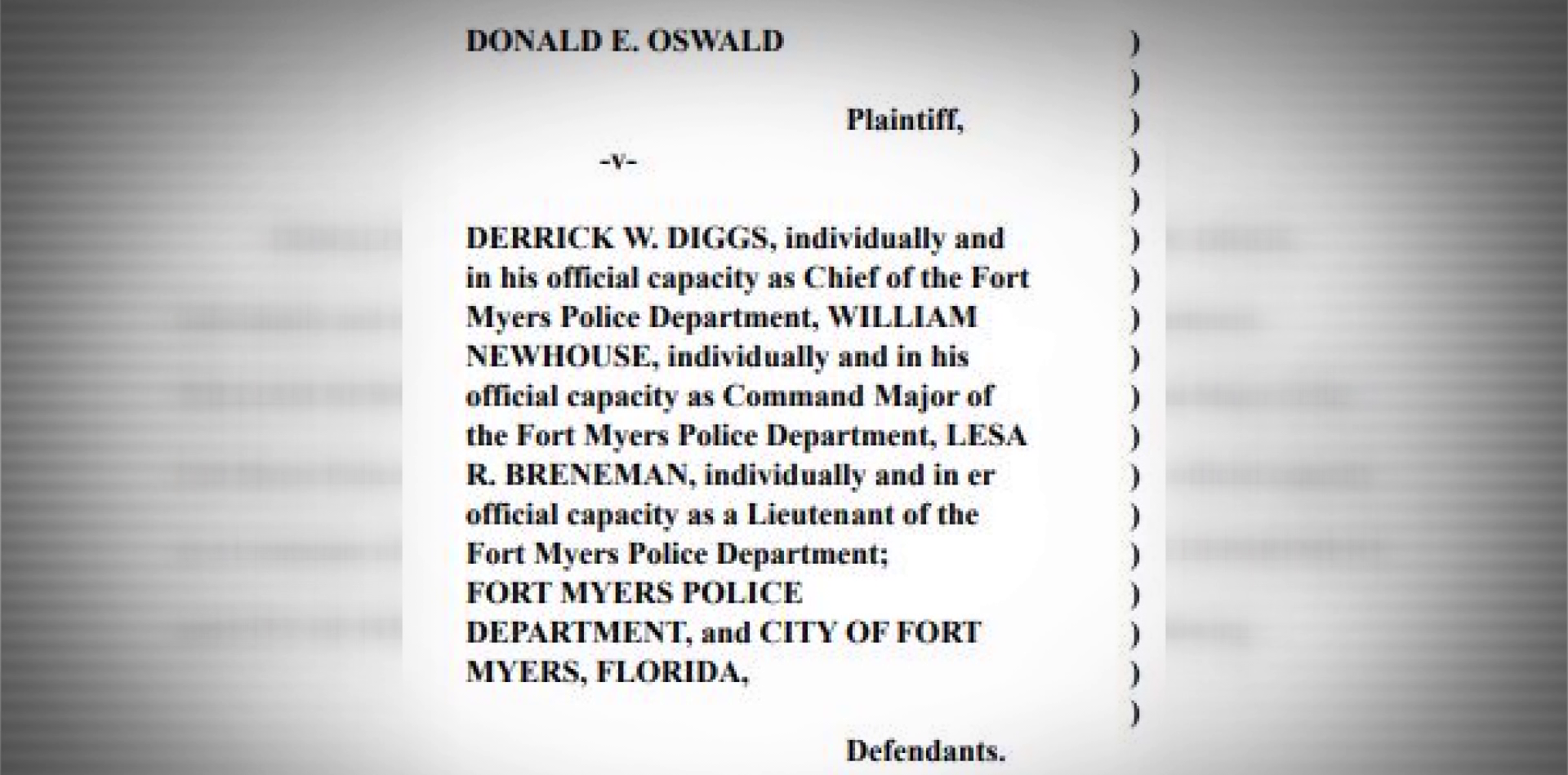Oswald lawsuit against FMPD