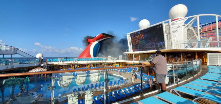 cruise ship catches fire 2023