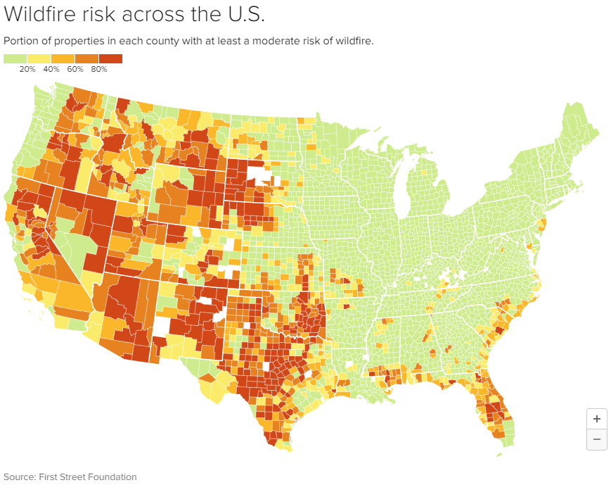 Florida ranks third among states with properties at risk for fires