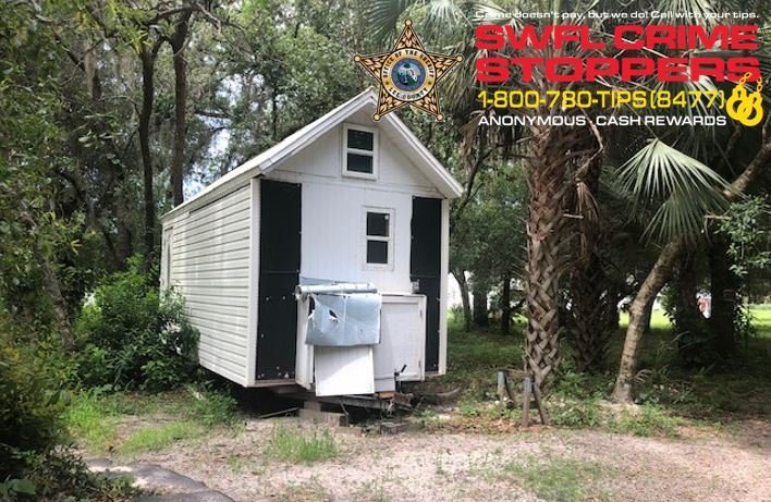 Deputies are looking for someone who stole a tiny house from a North Fort Myers parking lot Tuesday afternoon.