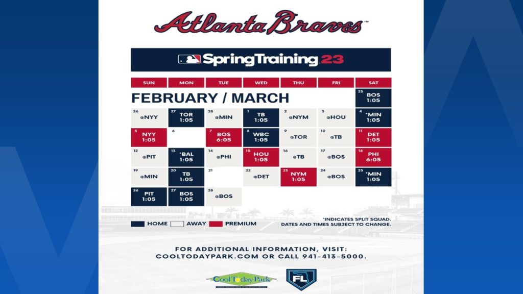 Atlanta Braves Spring Training Schedule Released Tickets Available Nov 12