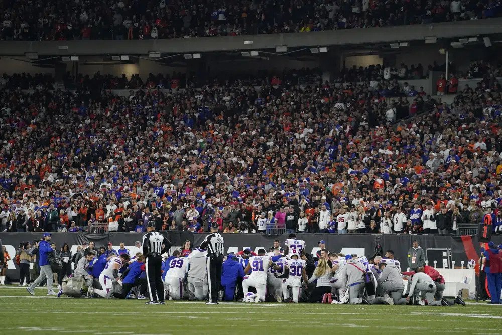 Here's what happened after Damar Hamlin collapsed during the Bills-Bengals  game : NPR