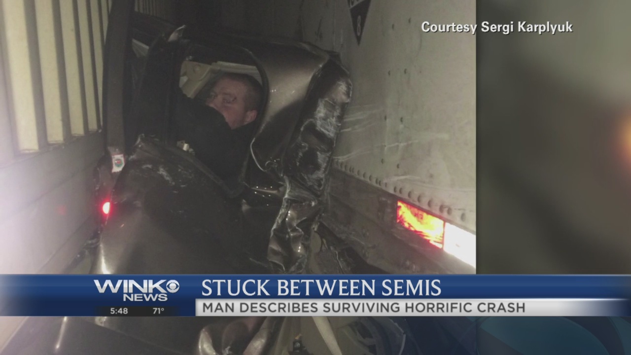 Man Crushed Between Trucks Survives To Tell Story 9126